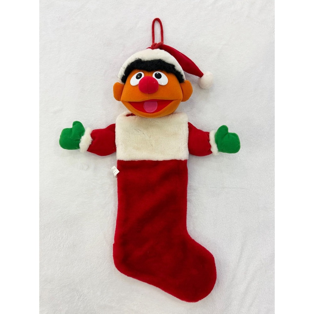 Vintage Ernie Sesame Street Christmas 3D  Stocking Jim Henson 1998 Kurt Adler